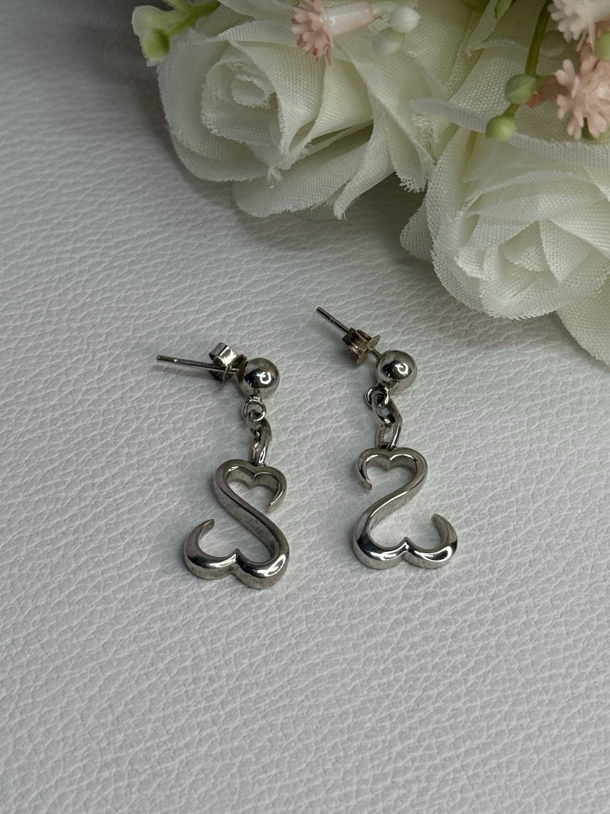 Beautiful 925 Sterling Silver Earrings Length 1.15 Inch