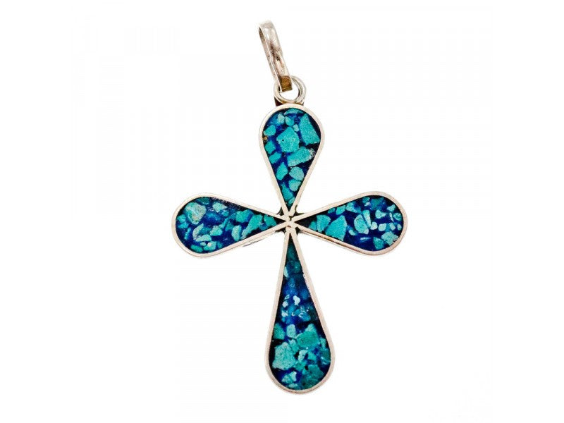 925 Sterling Silver Enamel Cross Pendant