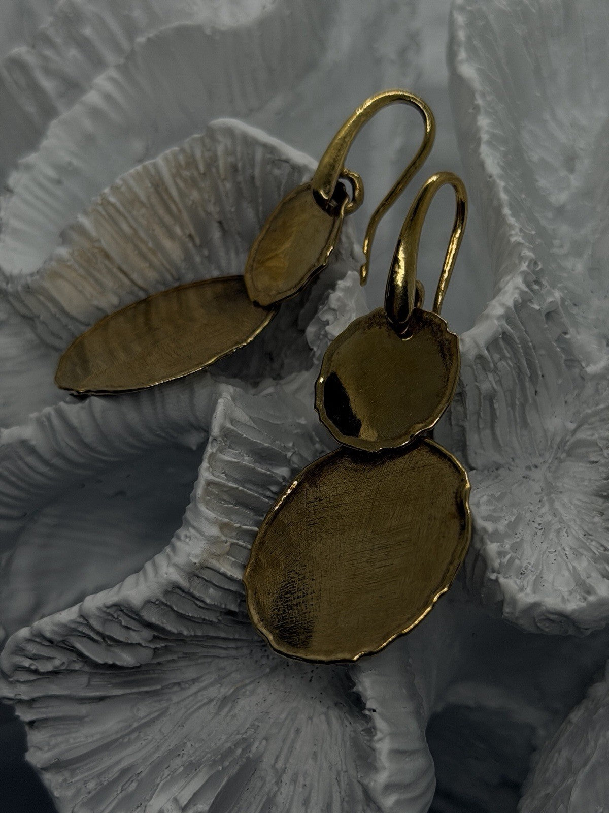 Elegant Classy Italy Gold Plated 925 Sterling Silver Drop Earrings