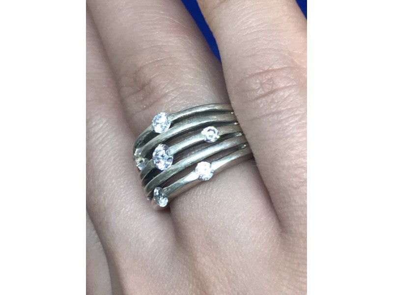925 Sterling Silver CZ Ring Size 6.5
