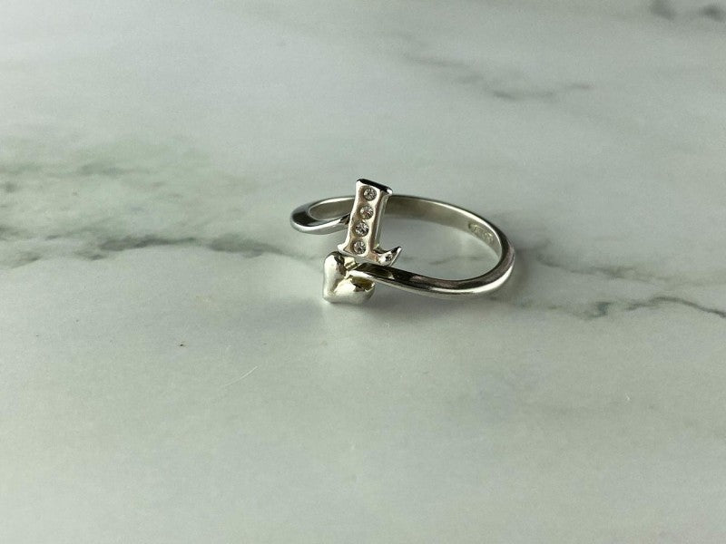 925 Sterling Silver CZ "Love" Ring Size 8