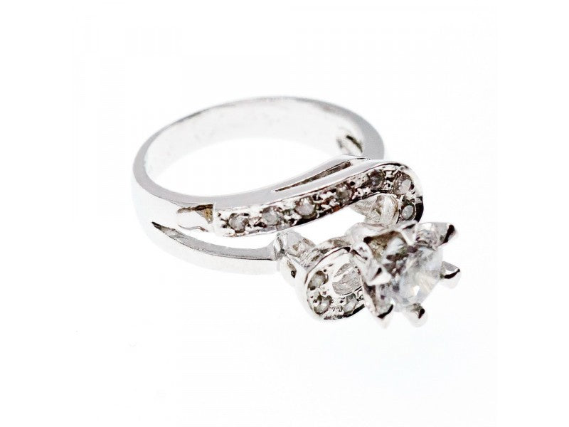 925 Sterling Silver White/Colorless CZ Ring Size 5.5