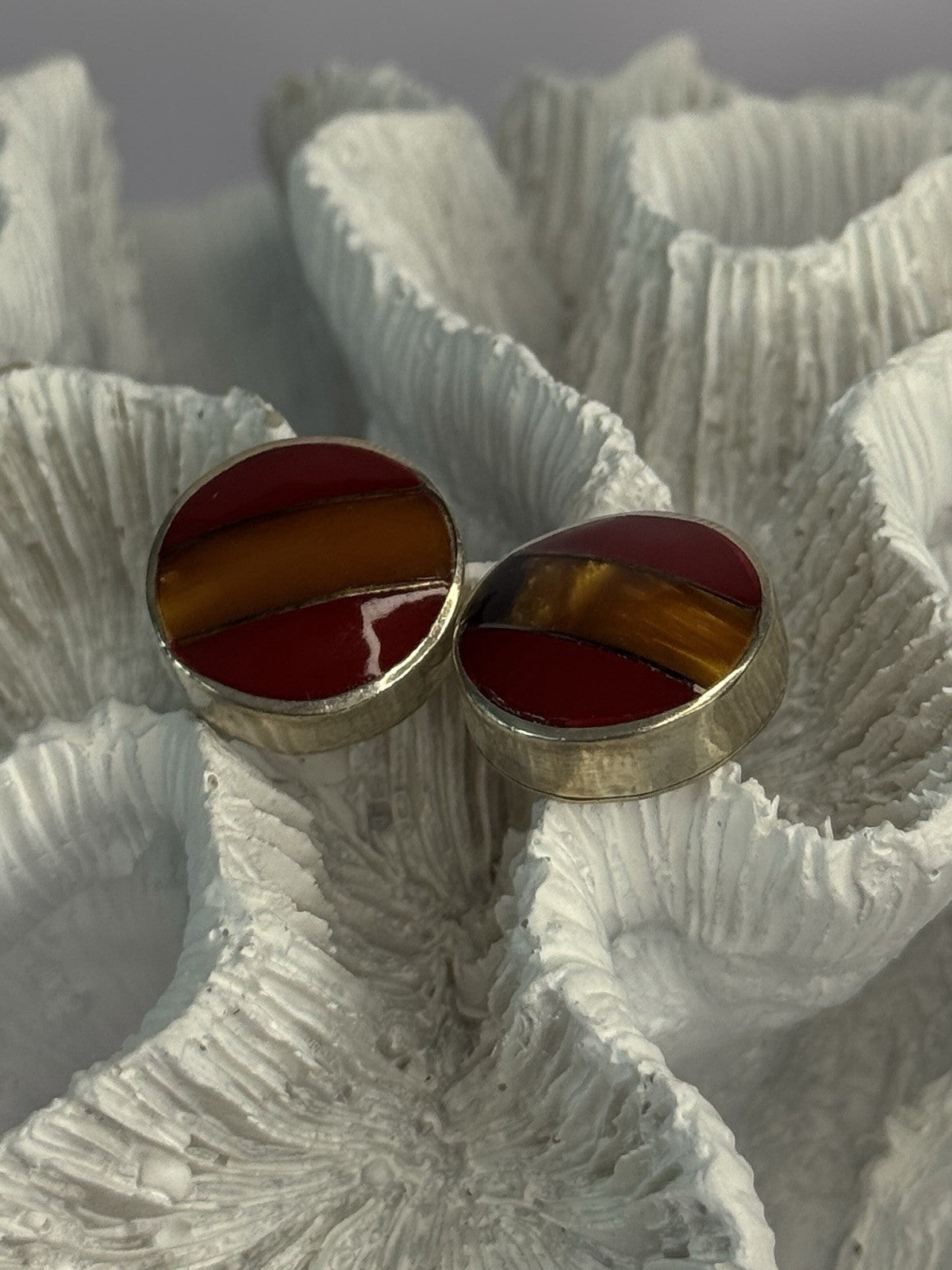 925 Sterling Silver Carnelian Earrings Length 0.70 Inch