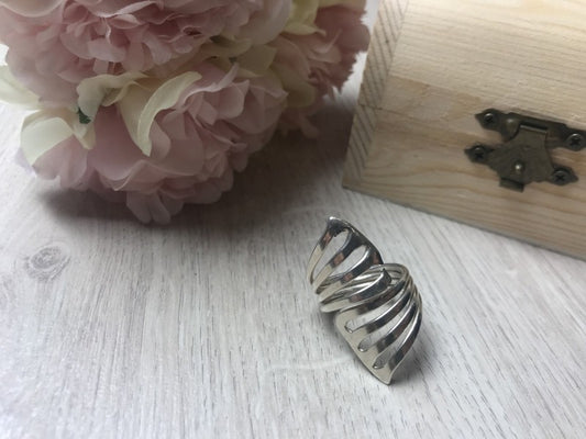 925 Sterling Silver Ring Size 7.5 (Adjustable)
