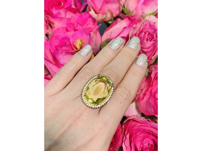 925 Sterling Silver Gold Plated Alpanite Ring Size 9.5