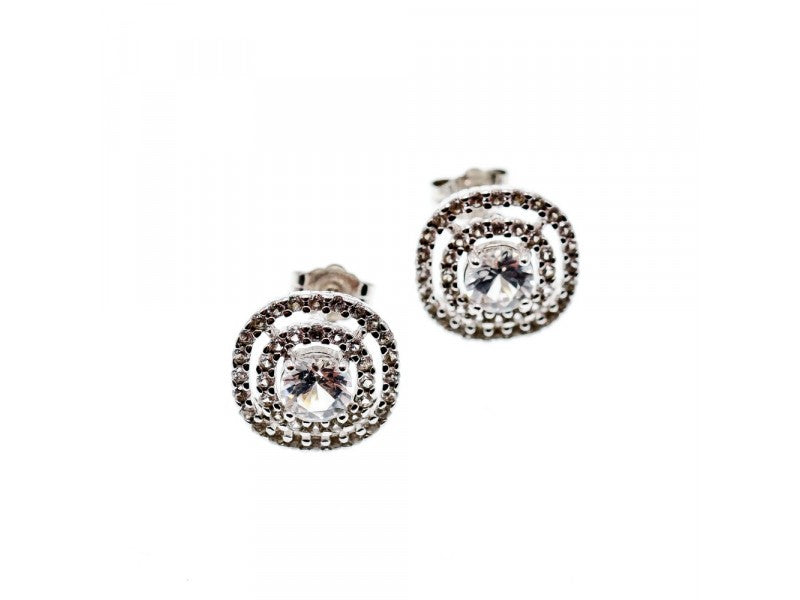 925 Sterling Silver CZ "Holiday" Stud Earrings