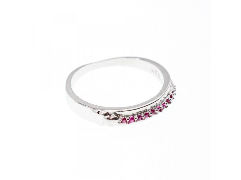 925 Sterling Silver Pink Spinel Ring Size 6