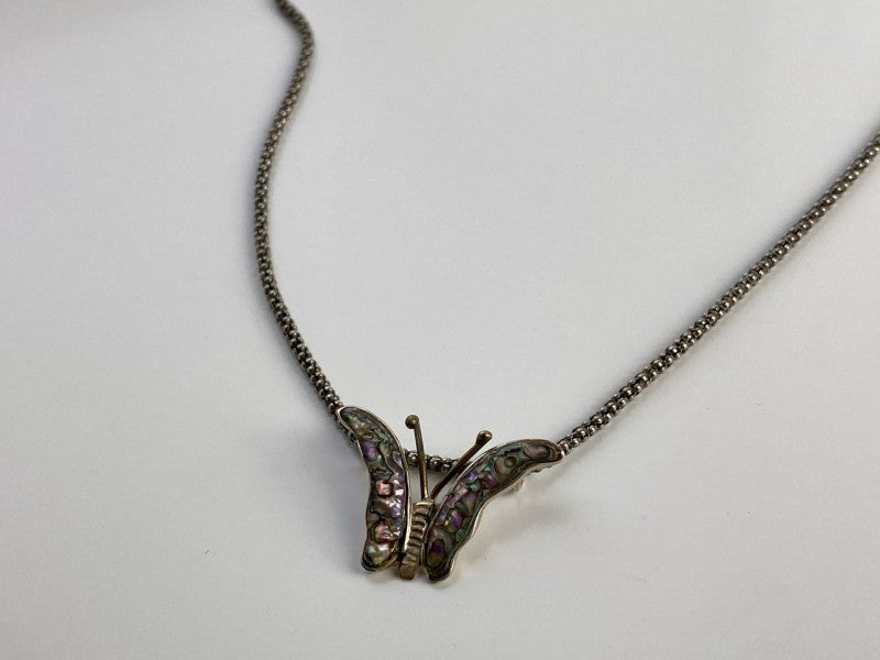 925 Sterling Silver Gold Plated Haliotis Butterfly Chain With Pendant