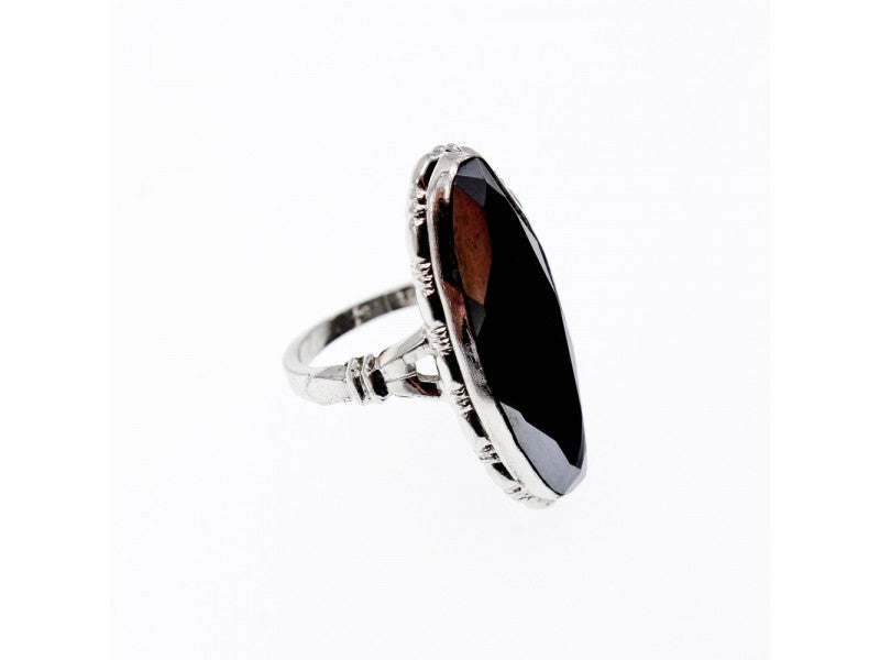 925 Sterling Silver Hematite Ring Size 5.5