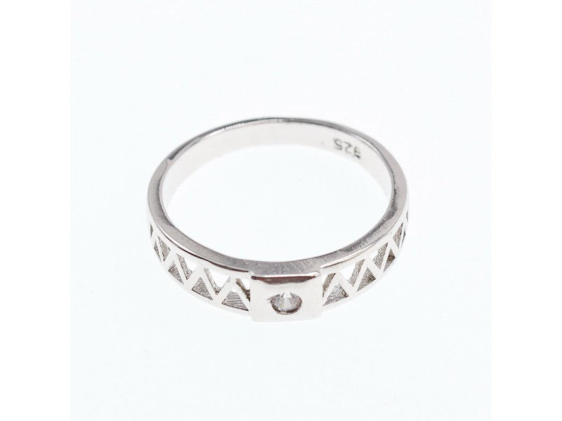 925 Sterling Silver CZ Band Ring Size 8