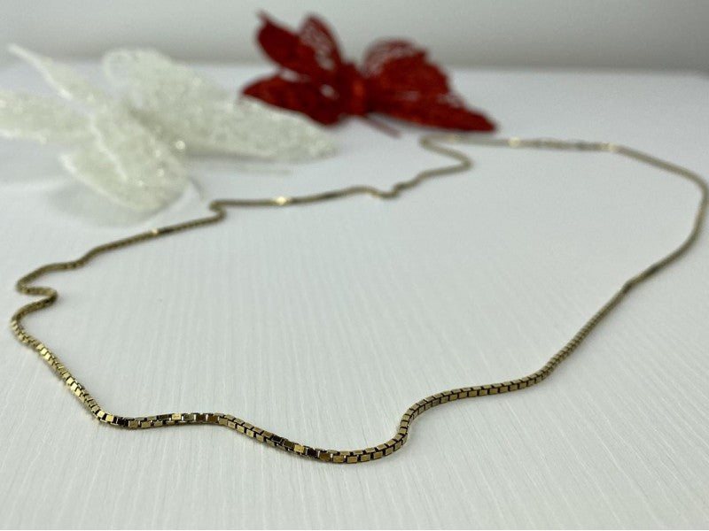 925 Sterling Silver Gold Plated Chain Italy 24 in