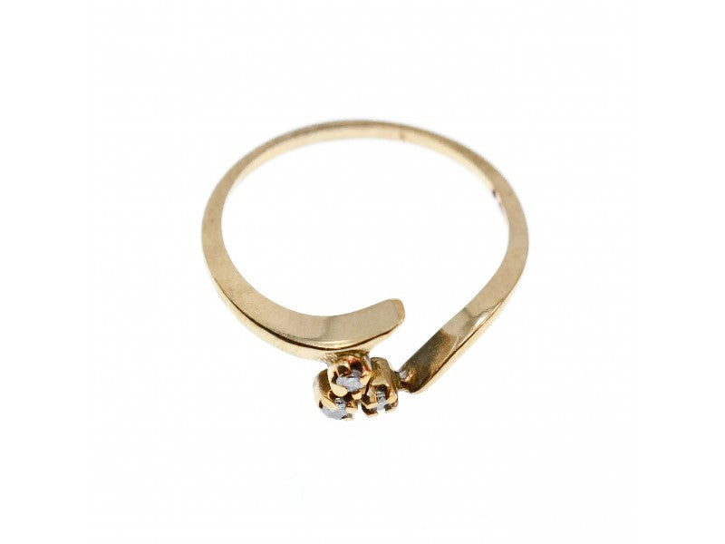 14K Yellow Gold Diamonds Ring Size 6.75