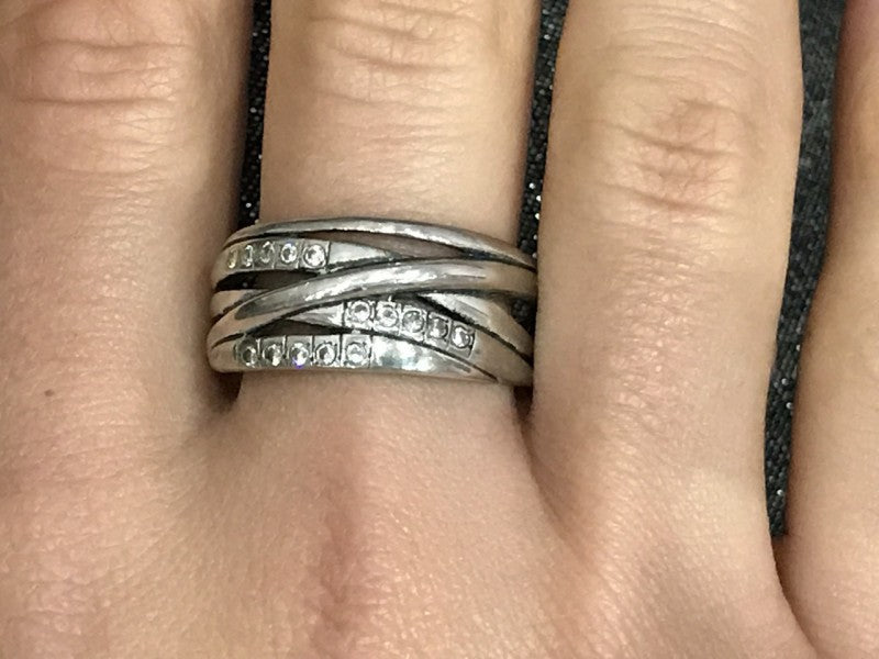 925 Sterling Silver CZ Ring Size 10