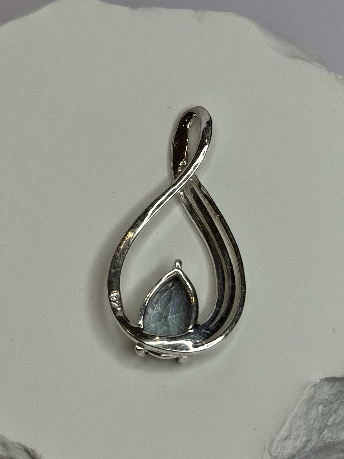 925 Sterling Silver Alexandrite Pear Pendant Length 1.5 Inch
