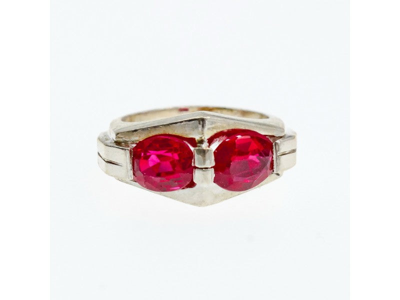 925 Sterling Silver Pink Spinel Ring Size 5.5