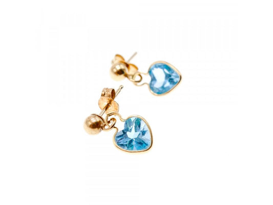 10K Yellow Gold Blue Spinel Earrings