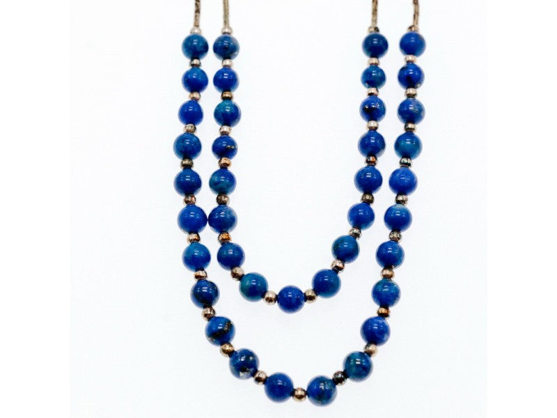 925 Sterling Silver Blue Agate Necklace