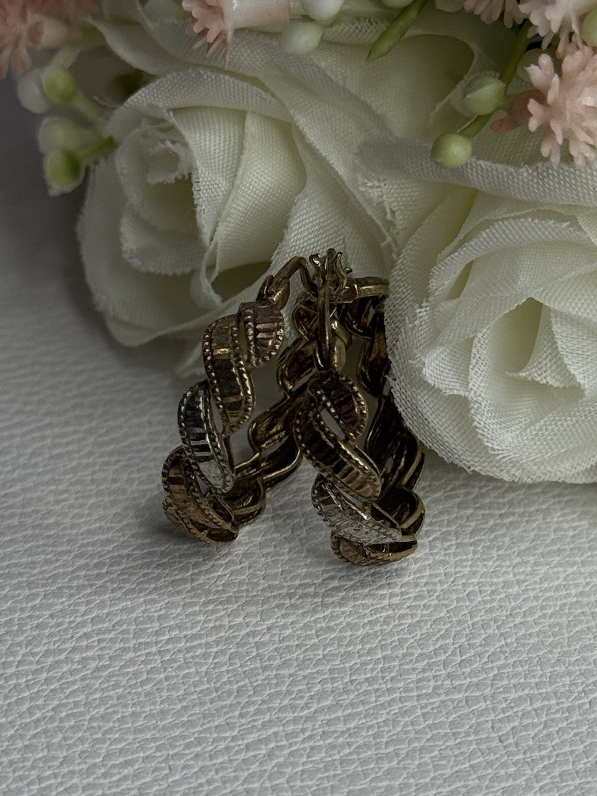 925 Sterling Silver 3 Colors Yellow Pink Gold Plated Earrings Length 0.96 Inch