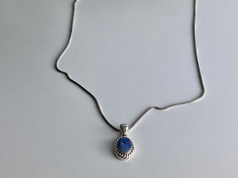 925 Sterling Silver Opal Chain With Pendant