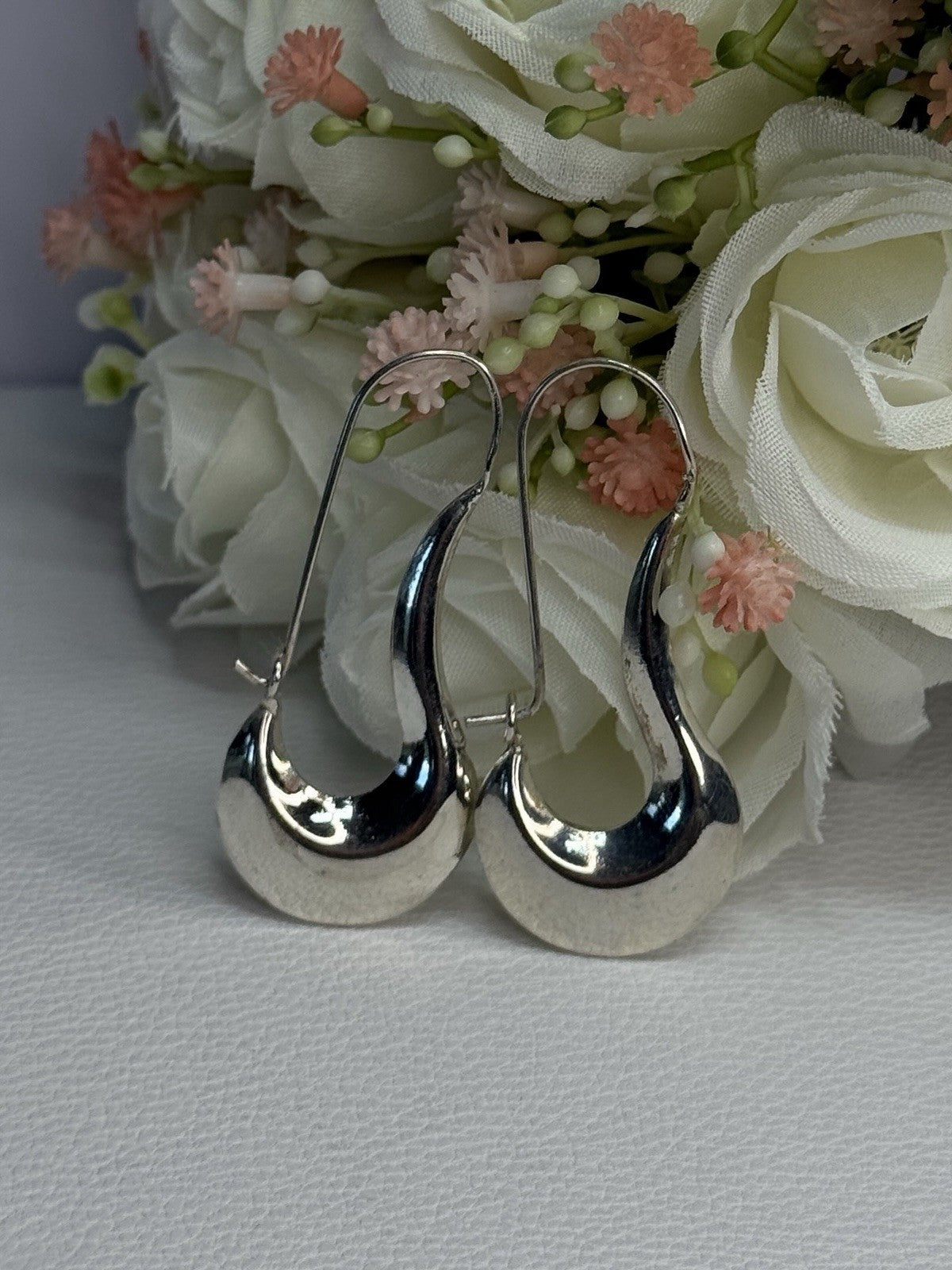 Elegant 925 Sterling Silver Earrings Length 1.90 Inch