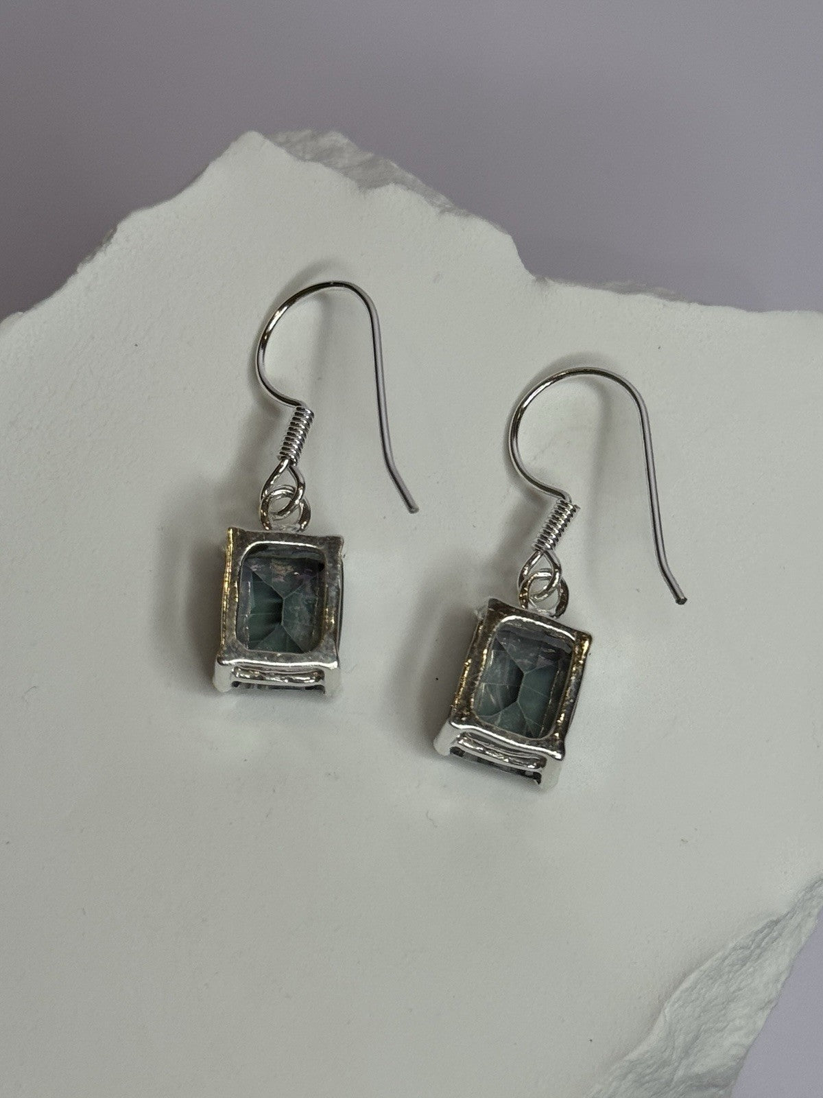 925 Sterling Silver Alexandrite Elegant Earrings Length 1.2 Inch