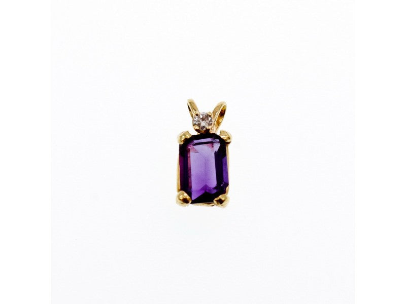 14K Yellow Gold Tourmaline & Diamond Pendant
