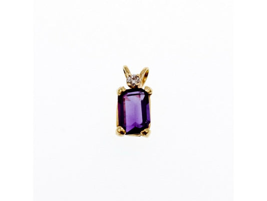 14K Yellow Gold Tourmaline & Diamond Pendant