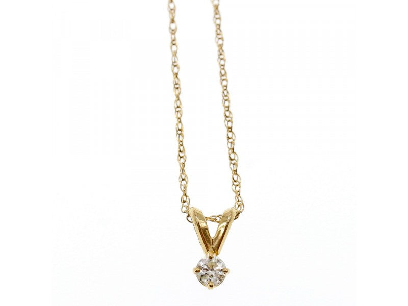 10K Yellow Gold Diamond Chain with Pendant