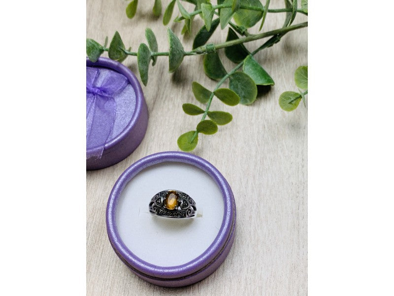925 Sterling Silver Heliodor Ring Size 6.5