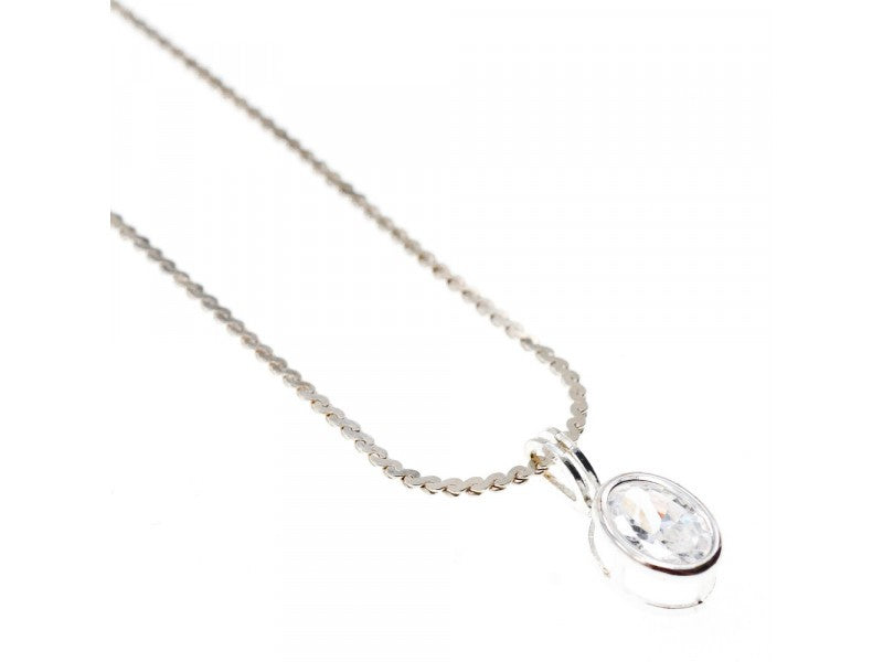925 Sterling Silver CZ Chain With Pendant 925 Italy