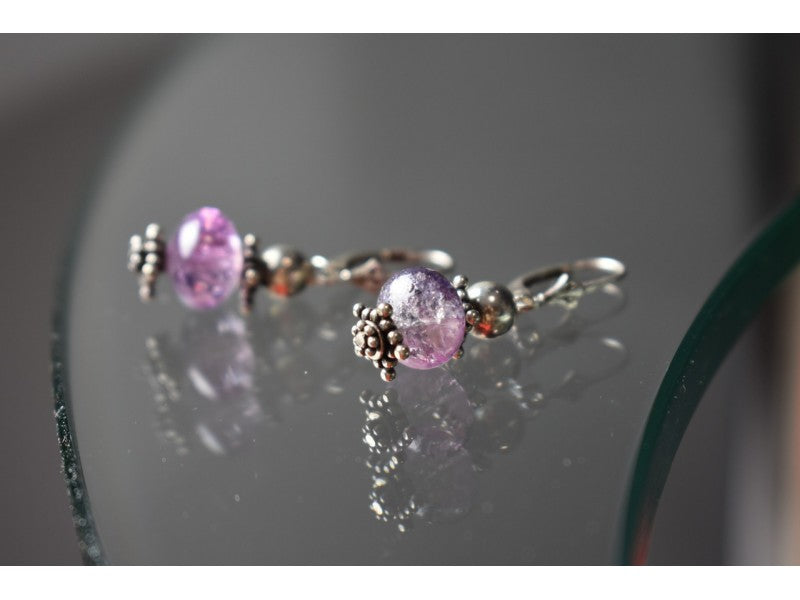 925 Sterling Silver Amethyst Earrings