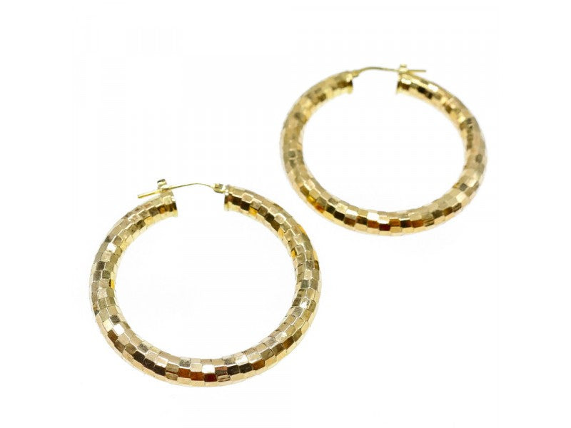 925 Sterling Silver Gold Plated Hoop Earrings Italy