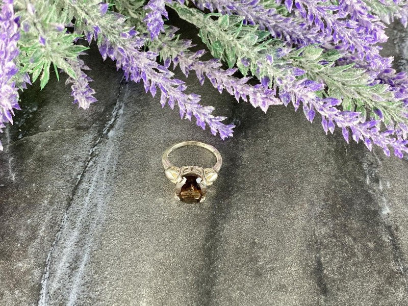 925 Sterling Silver Hessonite Ring Size 6.5