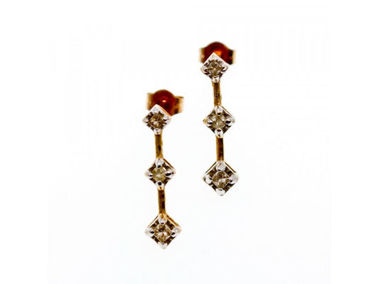 10K Yellow Gold Diamonds Earrings
