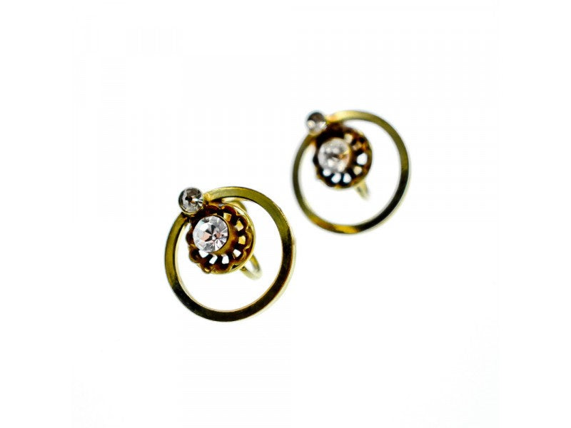 925 Sterling Silver Gold Plated CZ Earrings