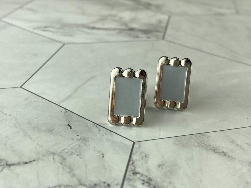 Men's Vintage 925 Sterling Silver Mother of Pearl Cufflinks