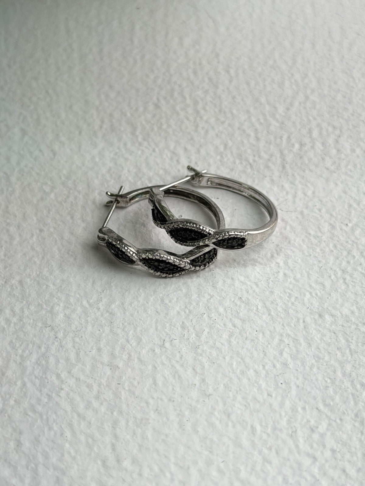 Yin-Yang 925 Sterling Silver Black Onyx Tiny Stones Earrings