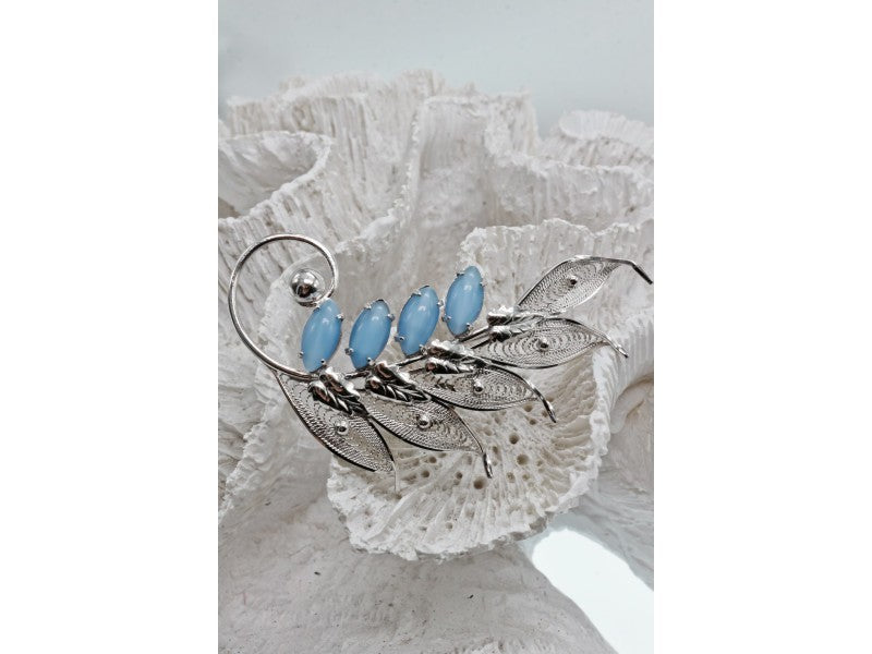 925 Sterling Silver Larimar Brooch