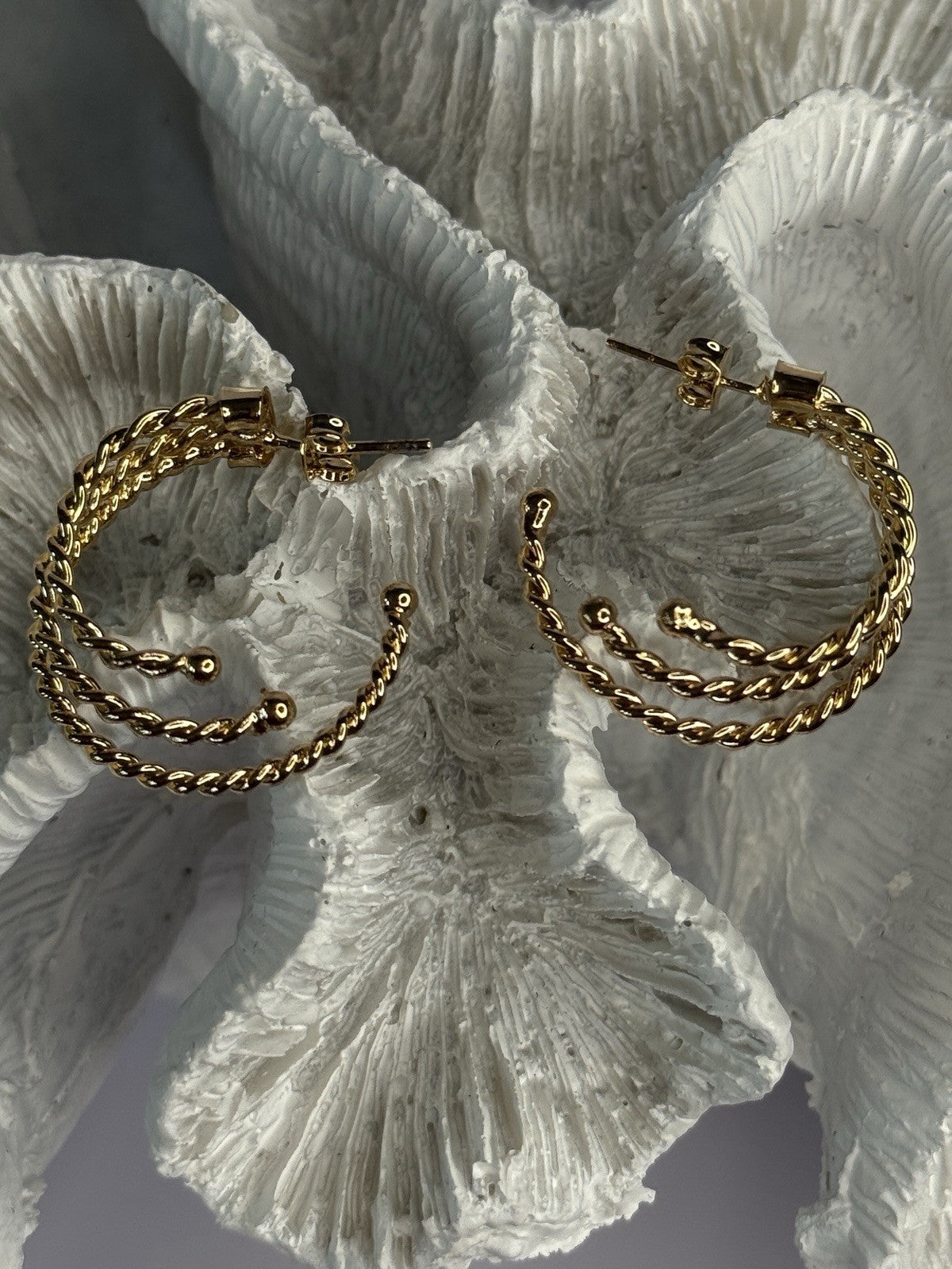 Gold Plated Earrings Length 1 Inch