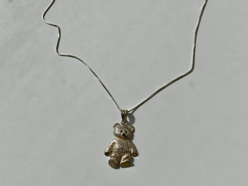 925 Sterling Silver "Bear" Chain With Pendant Italy