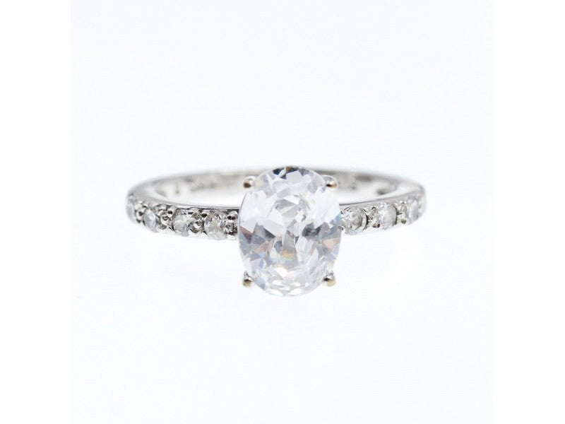 925 Sterling Silver CZ Ring Size 9.5