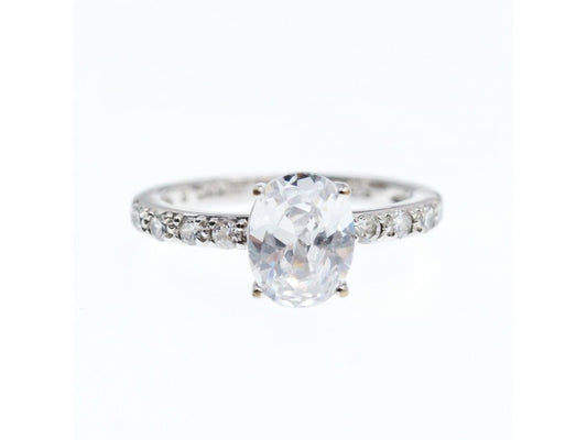 925 Sterling Silver CZ Ring Size 9.5