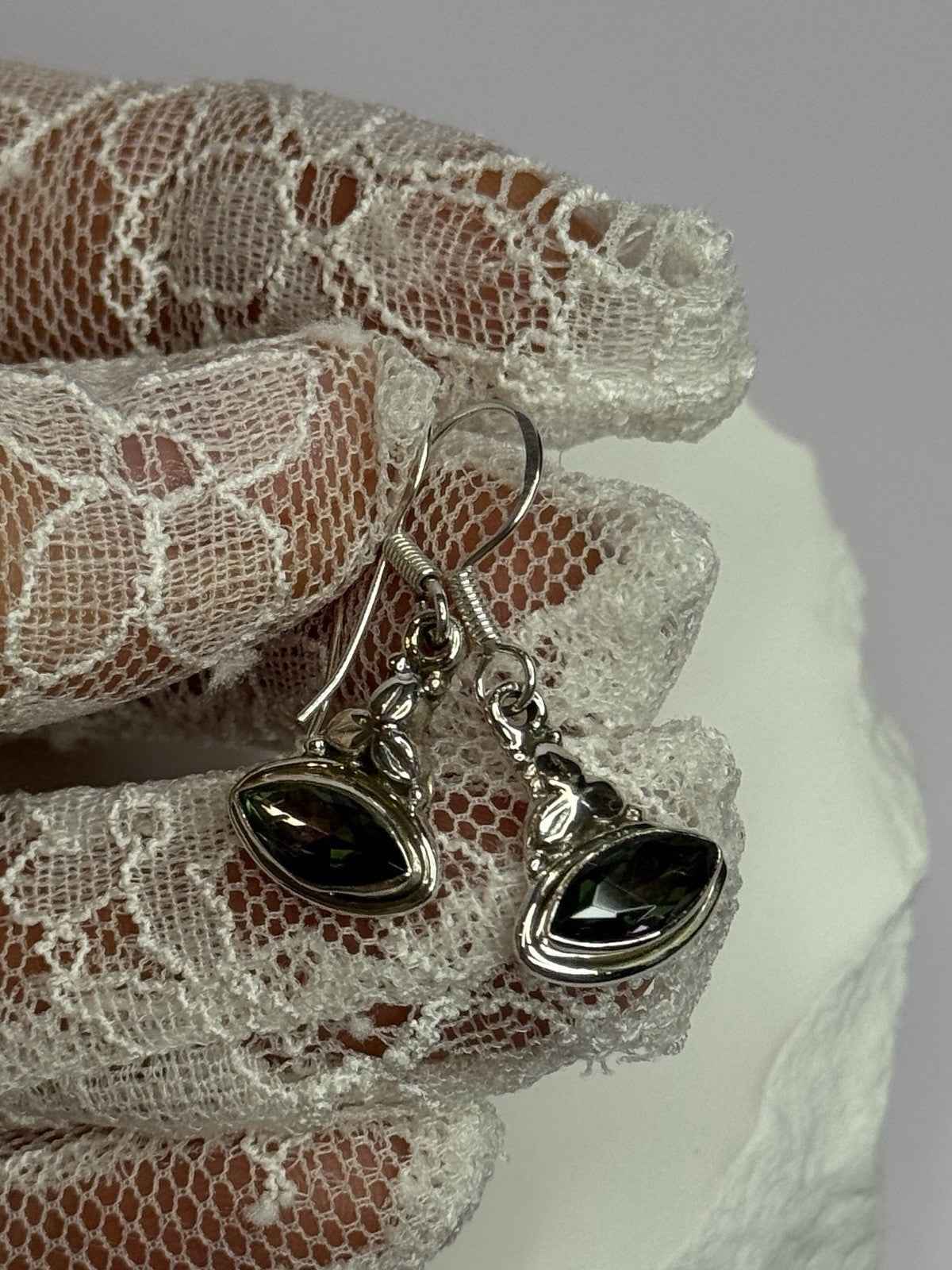 925 Sterling Silver Alexandrite Earrings Length 1.3 Inch