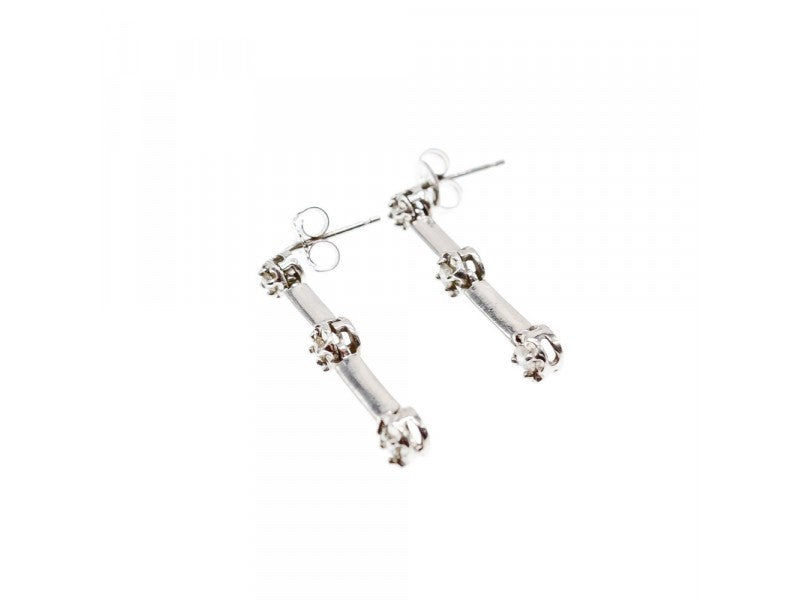 10K White Gold Diamonds Stud Earrings