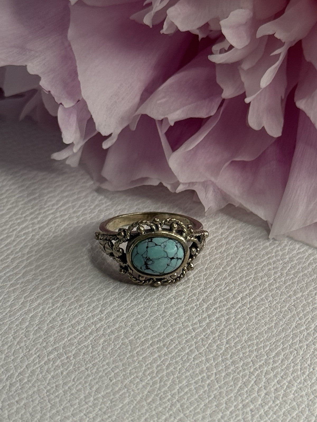 Vintage 925 Sterling Silver Turquoise Ring Size 5