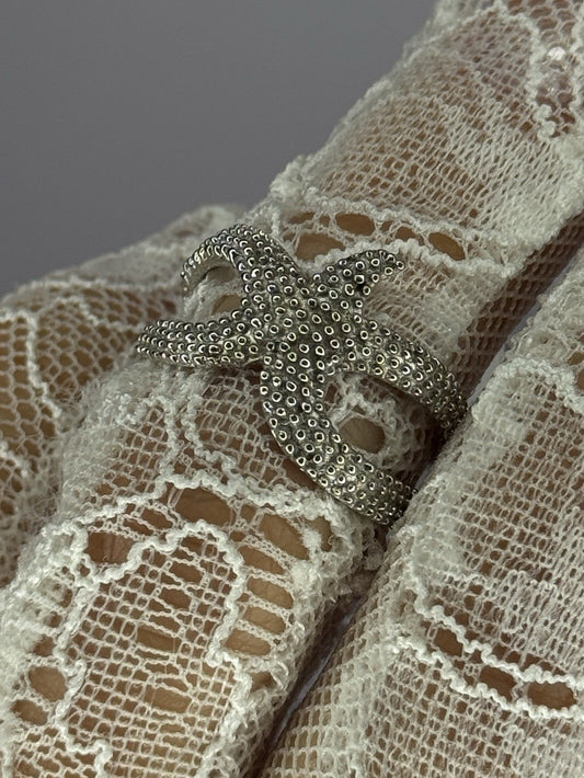 925 Sterling Silver "Sea Star" Ring Size 6-7 (Adjustable)