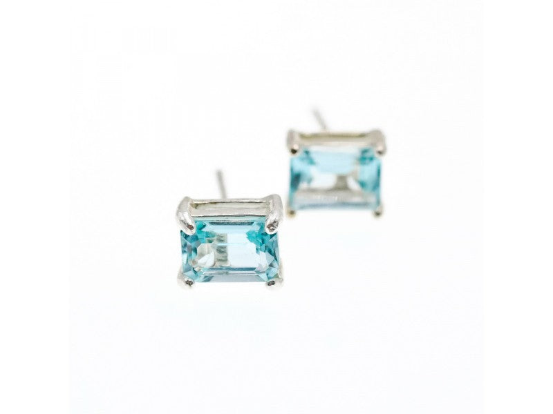 925 Sterling Silver Blue Topaz Earrings