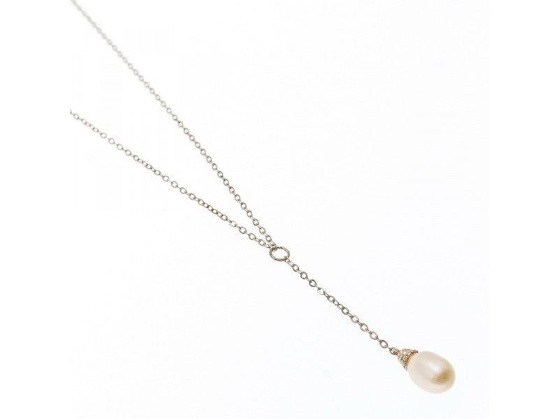 925 Sterling Silver Pearl Necklace Italy