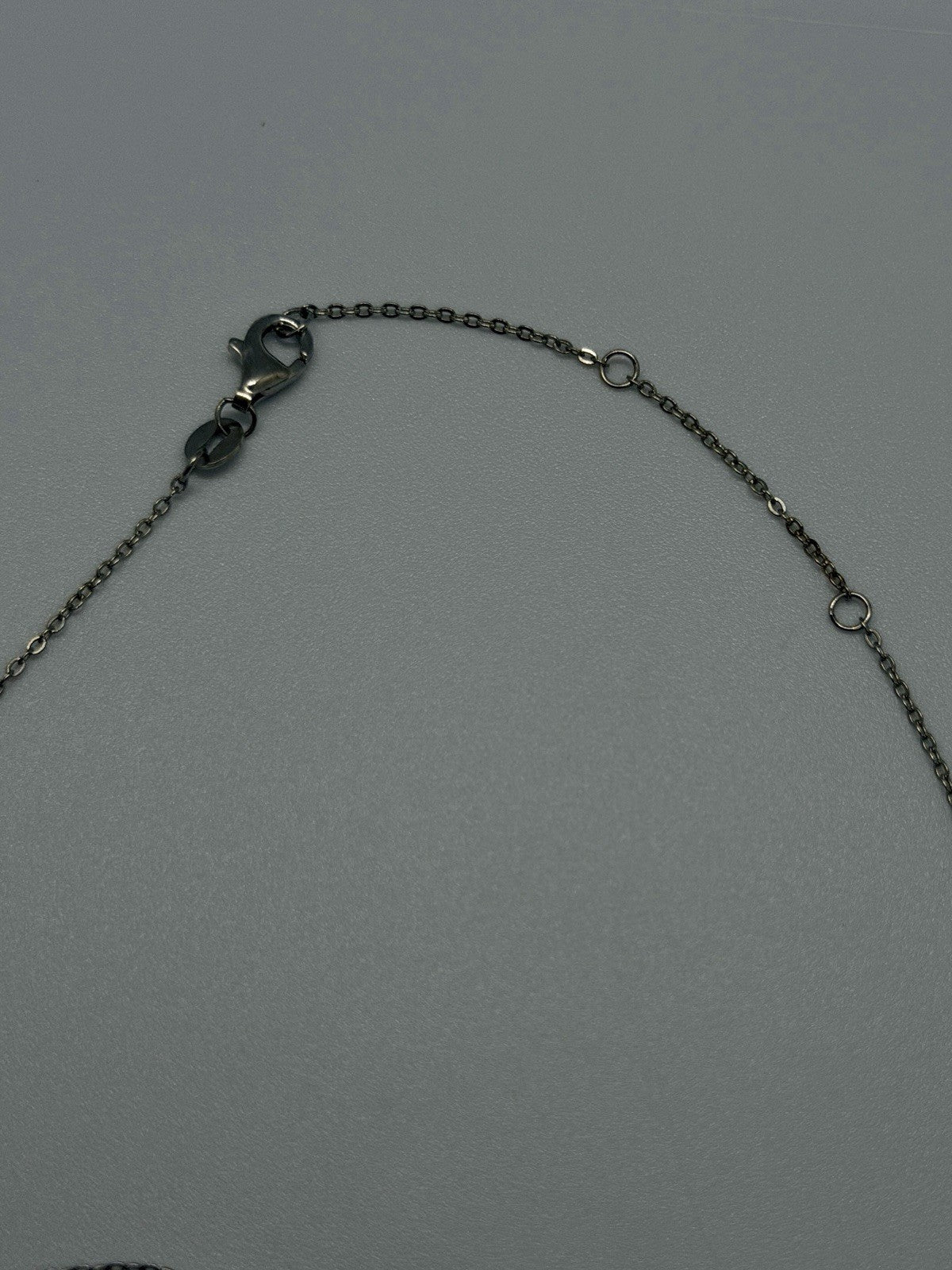 925 Sterling Silver Blue & White Spinel Heart Spinner Necklace