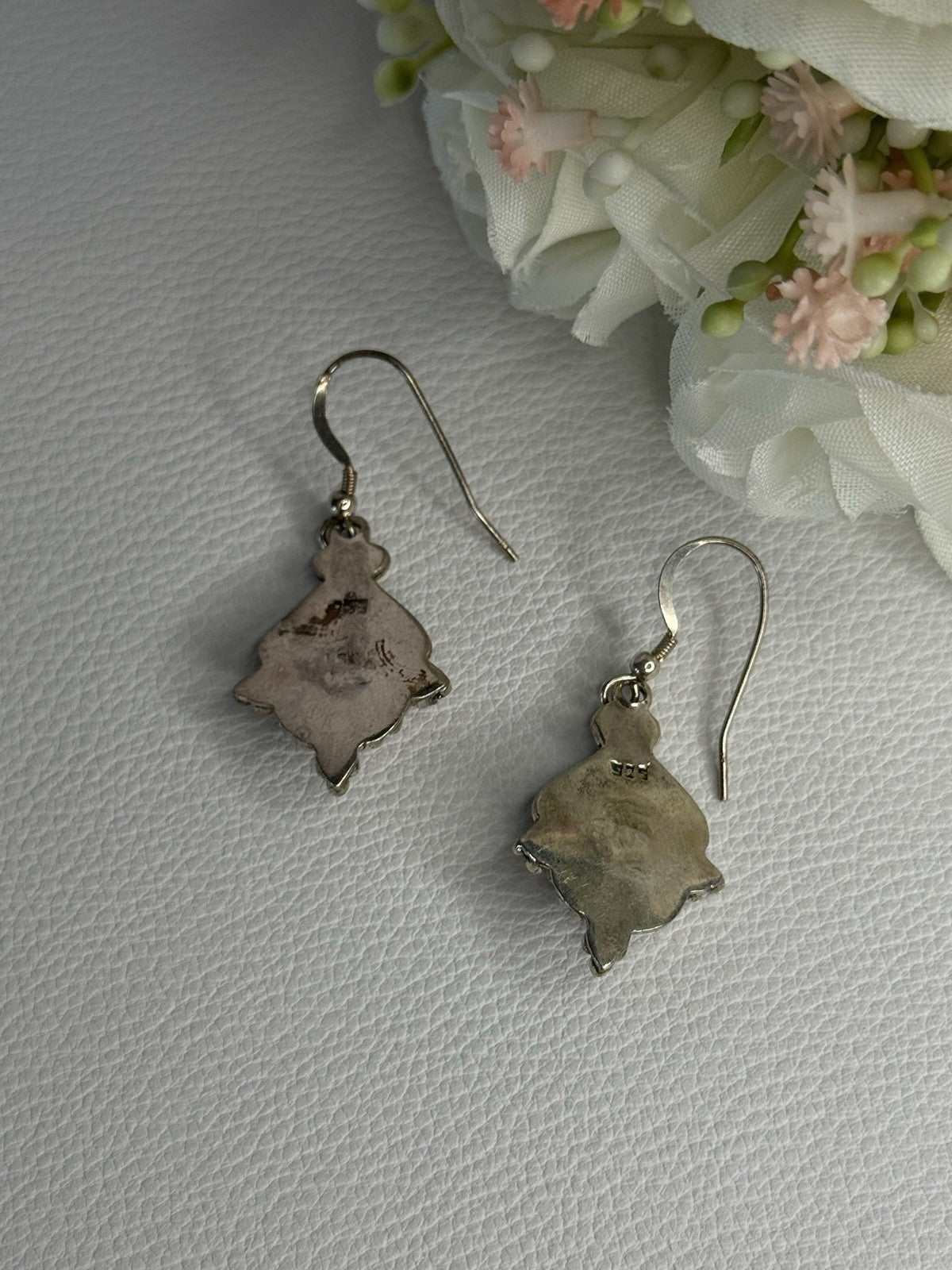 Vintage 925 Sterling Silver Labradorite Earrings Length 1.80 Inch